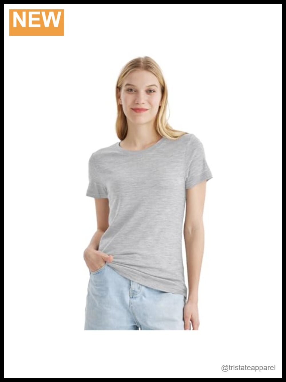 100% Merino Wool Women Crew Neck Short Sleeve Base Layer Travel Hiking Tee Shirt